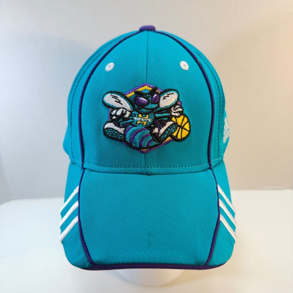Charlotte Hornets Hat Adidas‎ Mens L/XL Teal NBA Stretch Fit Baseball Cap